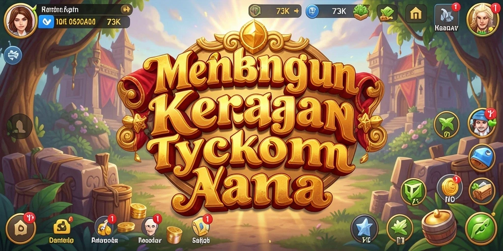 Screenshot utama 73K menampilkan aksi seru dalam membangun kerajaan bisnis.