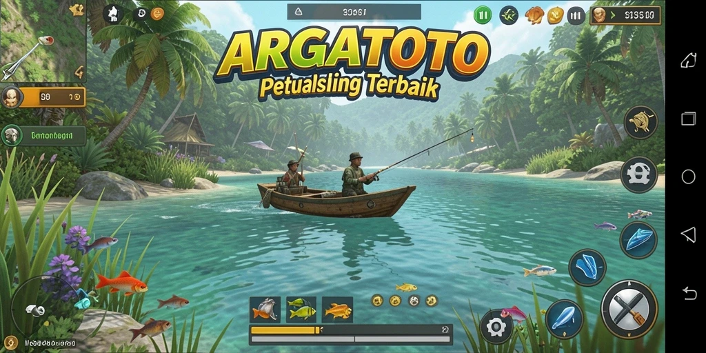 Screenshot gameplay ARGATOTO dengan visual menarik saat memancing.