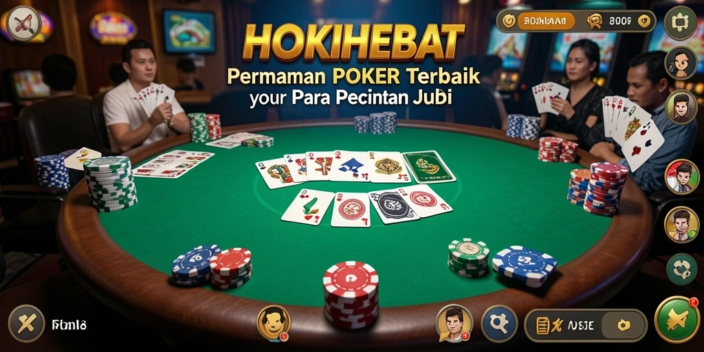 Tangkapan layar HOKIHEBAT menampilkan aksi seru dalam permainan poker.