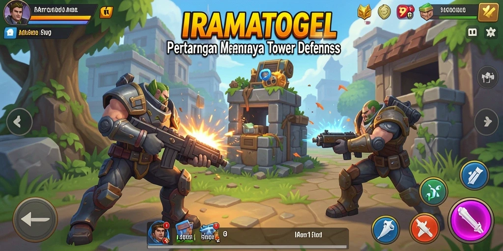 Tampilan gameplay Tower Defense yang intens dan menegangkan.