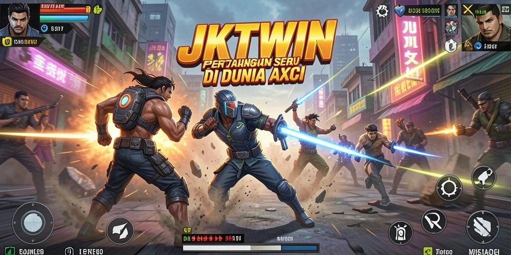 Tampilan dinamis dari gameplay aksi JKTWIN yang mendebarkan.